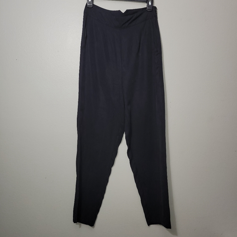 NWT Free People Trousers Black Tencel Tapered Pants Size 8
